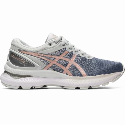 Asics Gel-Nimbus 22 Knit - Naisten Juoksukengät - Harmaat/Pinkki Kultaiset